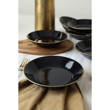 Siyah Gold Bahar Yemek Tabağı 19 Cm 6 Adet