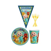 Cocomelon 8 Kişilik Erkek Doğum Günü 4 Parçalı Mini Set Erkek Çocuk
