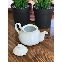PORSELEN DEMLİK - ÇAYCI -ÇAYDANLIK ÜZERİ TEK DEMLİK-850 ML Beyaz