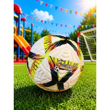 5 Numara Dikişli Futbol Topu Dayanıklı Antrenman Ve Maç Topu Renkli Tasarım - Sarı
