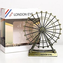 Vintage Metal İngiltere London Eye Biblo Antik Bronz 9 Cm