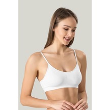 Melonika Kadın Ince Askılı Pedli Büstiyer Yarım Atlet Sütyen 3'lü Set Çok Renkli