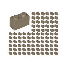 Yedek Parçalar: Brick: Duvar Parçası: 100 Adet 1x2 Koyu Krem 3004 - Parts: Brick: 100 Piece 1x2 Dark Tan 3004