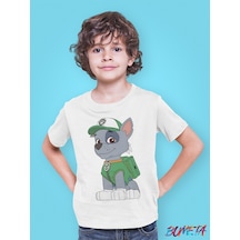 Bumeta Paw Petrol Rocky Karakter Characters Çocuk Tişört T-shirt Beyaz