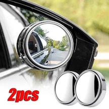 Adet Beyaz-2 Adet Araba 360 Derece Kör Nokta Aynası Ayarlanabilir Yuvarlak Çerçeve Dışbükey Geniş Açılı Şeffaf Dikiz Yardımcı Ayna Sürüş