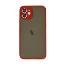 Apple Apple Uyumlu iPhone 12 Mini Kılıf Montreal Silikon Kapak - Kırmızı 0.2M-Çok Renkli