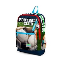 Kids Lacivert Futbol Desenli Dört Bölmeli Okul Sırt Çantası 23779 -