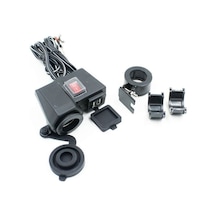 Motosiklet Çakmaklık Yuvası + Usb Şarj Yuvası Suya Dayanıklı Üniversal Mod Motor Usb Çakmaklık