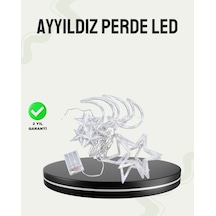 Prizli Yıldız Ay Perde Led Işık Ev Ve Organizasyon Dekoru Çok Renkli