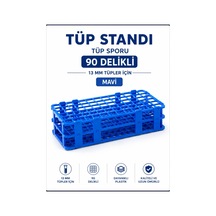 Tüp Standı - Tüp Sporu - 90 Delikli - 13 Mm Tüpler İçin - Mavi