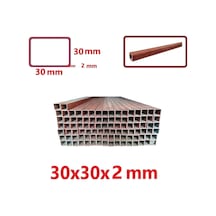 Boyalı 2mt 30 X 30 X 2 Mm Kutu Profil Boru Metal 30x30x2 Demir Oksit Kırmızı