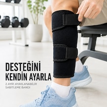 Sporcu Baldırlığı Ayarlanabilir Bantlı Baldır Destek Aparatı Siyah