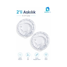 2 Li Şeffaf Yapışkanlı Duvar Askısı 6 Cm Delmeden Montaj -şeffaf