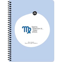Hisli Şeyler Burçlar Serisi 16,5x22,5 Çizgili Spiralli Stickerli Defter - Takıntılı Demeyelim De Özenli Diyelim Mavi