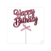 Happy Birthday Pasta Süsü, 23cm X 12,5cm - Pembe