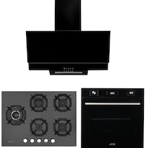 Eminçelik ve AFM Tech 22 385 + FM7700 + FM3250  Ankastre Set Siyah