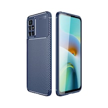 Xiaomi Redmi 10 Kılıf Karbon Görünümlü Silikon Kamera Korumalı Üstün Koruma Pazarplus Lacivert