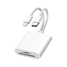 8360 Type-c Lightning Kart Okuyucu Micro Sd Tf Hafıza Kart Adaptörü Çevirici Çoklayıcı Sdhc