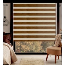 Kahverengi Bambu Zebra Stor Perde Altı Düz