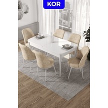 Masa Beyaz Sandalyeler Kremm