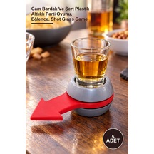 5 Adet Tekli Shot Bardak Oyunu Cam Bardak Ve Sert Plastik Altlıklı Parti Oyunu, Eğlence, Shot Glass Game Sarı