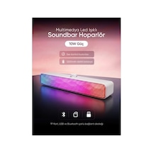 Mikado Md-sbt31 Beyaz 5w 2 1200mah Bt,rgb,tf Card,type-c ,usb Soundbar
