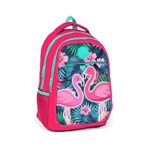 Yaygan Kids Pembe Yeşil Flamingo Kız Çocuk İlk ve Orta Okul Çanta