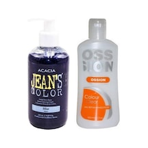 Jeans Color Saç Boyası Mavi 250ml Ve Ossion Saç Boya Temizleyicisi 200ml