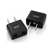 M007 Amerikan Priz Dönüştürücü/türk Fişi Amerikan Sistemine Çeviren Adaptor Fiş, Siyah, 2
