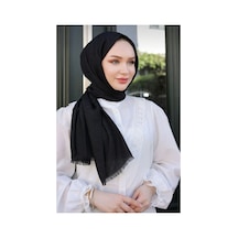 Ardün Hijab F Desen Premium Pamuklu Şal Siyah - 937059047 Siyah