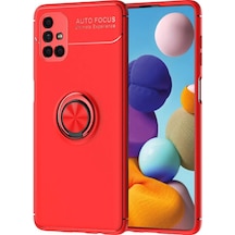 Newface - 556 - Samsung Galaxy Uyumlu M51 Kılıf Range Yüzüklü Silikon - Csmo-tex - - Kırmızı