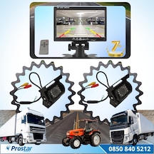 Kamyon Tır Traktör 2 Kameralı 7" Ekranlı Kamera Seti