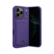 Apple iPhone Uyumlu 17 Pro Kelvin Kartvizitli Silikon  - Derin Mor