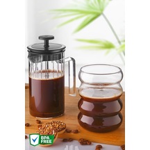 Nandy Home French Press Ve Boğum Model Bardak 2'li Set