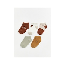 LC Waikiki Alıta Cıty Farkıyla Lcw Baby Kahverengi Desenli 5'li Paket Erkek Bebek Patik Çorap Kahverengi - 925413359 Kahverengi