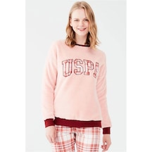 U.S. Polo Assn. U.s Polo Assn. 16651 Kadın Uzun Kollu Pijama Takımı-somon