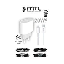 20w Pd Qc 4.0 Destekli Type-c Çıkışlı Adaptör + Type-c To Lightning Kablo Hızlı Şarj Seti Mt1703