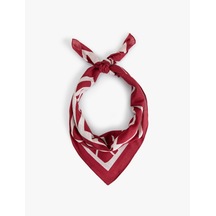 Koton Çiçek Desenli Pamuklu Kare Şal Bordo 5sak50053aa Bordo