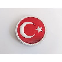 7 CM Yuvarlak Türk Bayrağı Cırtlı