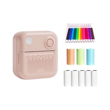 D3 Termal Etiket Yazıcı 200dpı Bluetooth - Aı Portre/fotoğraf/alışveriş Listesi Baskısı, 1200mah Pil, Pembe + 15mm Etiket Kağıdı 5'li + Renkli Kağıt 3'lü + Kalem 12'li Set Siyah Siyah