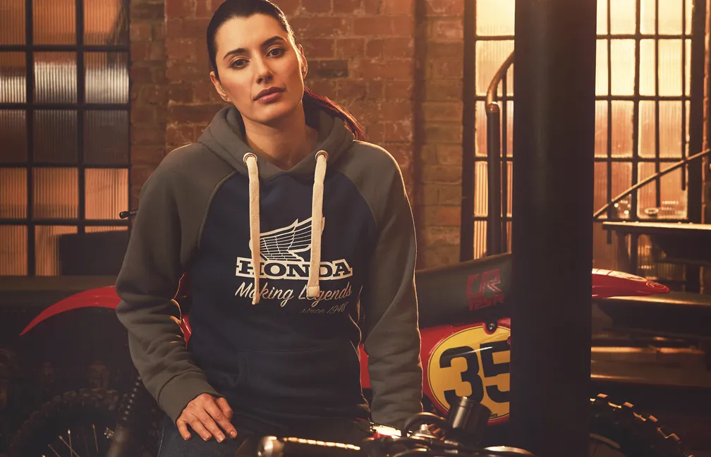 Honda Collection Honda Kapüşonlu Lacivert-gri Sweatshirt
