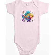 Zepplin Giyim Colorful Fish Pembe Bebek Body Zıbın