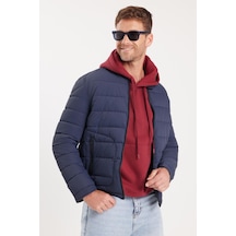 Tudors Erkek Regular Fit Klasik Kesim Dik Yaka Çift Cepli Sıcak Tutan Lacivert Şişme Mont-41803 Lacivert