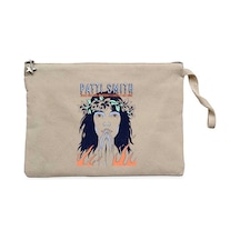 Patti Smith Gloria Krem Clutch Astarlı Cüzdan / El Çantası