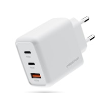 Polosmart Pbs135 65w Pd Hızlı Şarj Adaptörü 2 Type-c + Usb Çıkış 3 Port Güvenli Şarj Beyaz