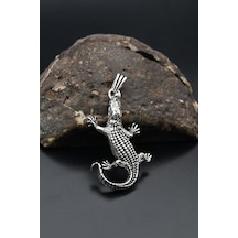 Timsah Figürlü Kolye Ucu 925 Ayar Gümüş