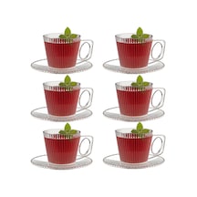 220 Ml Çay Fincanı Ve Tabağı Seti 6'lı Çok Renkli