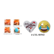 Gülen Emoji Beyaz Geyik Cep Sobası,el Isıtıcı,2 Adet Sıcak Su Tor