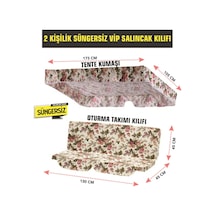 Viphomeconcept Gölgelikli 2 Kişilik Salıncak Minder Kılıfı (Süngersiz) Ing Gülü Çok Renkli