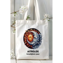 Art Hediye Astrolog Baskılı Bez Omuz Çantası Kişiye Özel Model 18 Çok Renkli